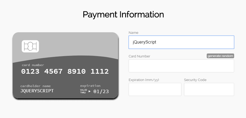 Credit Card Payment Form